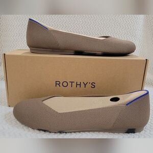 Rothy's Women's Brown Flats with Blue Trim